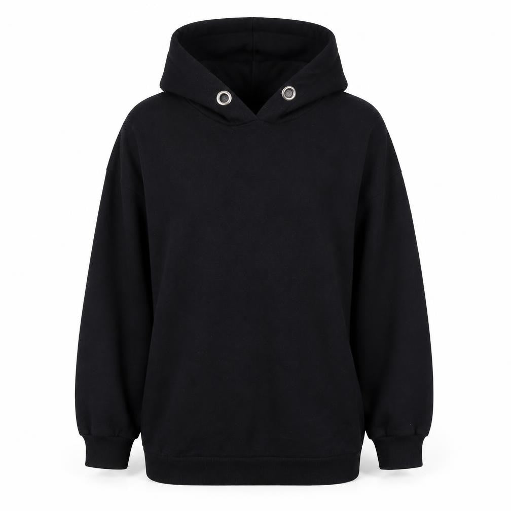 Bonmarché Womens Black  Cotton Pullover Hoodie Size 14