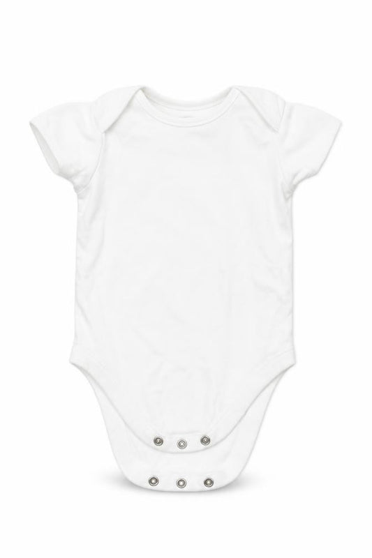 F&F Baby White  Cotton Babygrow One-Piece Size 9-12 Months  Button
