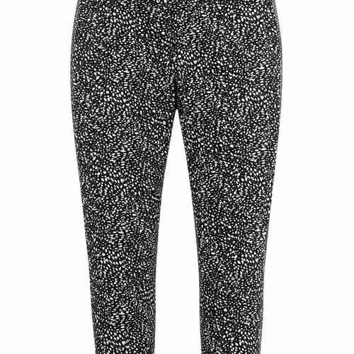 George Womens Black Animal Print Polyester Capri Trousers Size 8 L27 in Regular