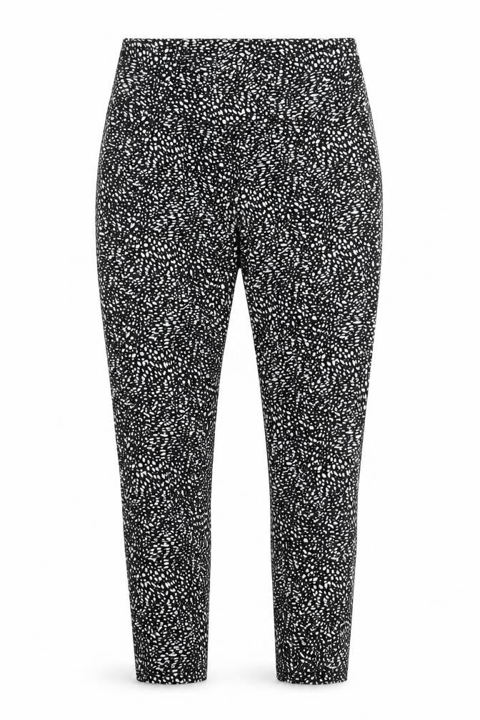 George Womens Black Animal Print Polyester Capri Trousers Size 8 L27 in Regular