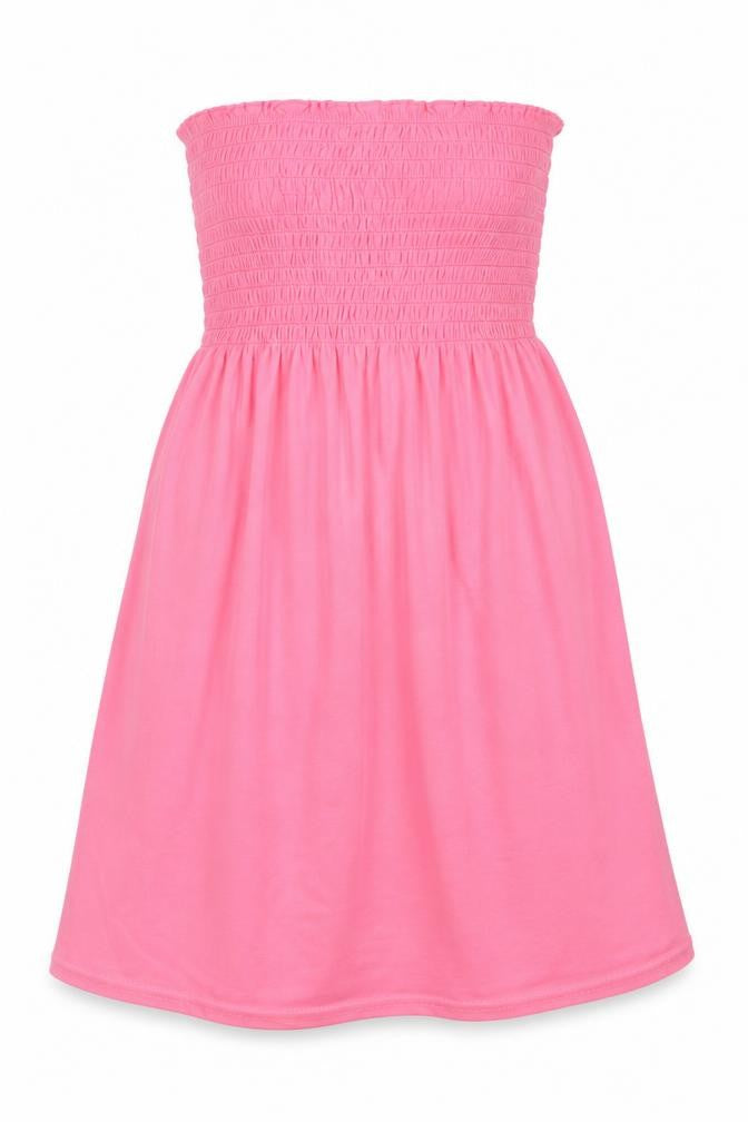 Boohoo Womens Pink  Viscose Skater Dress  Size 8  Round Neck Pullover