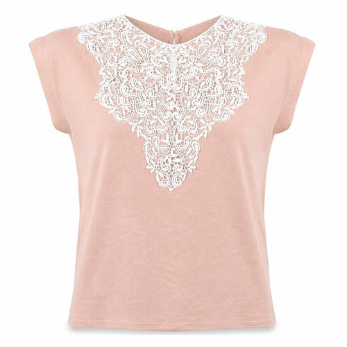 Cotton Brothers Womens Pink  Viscose Basic T-Shirt Size XS Round Neck