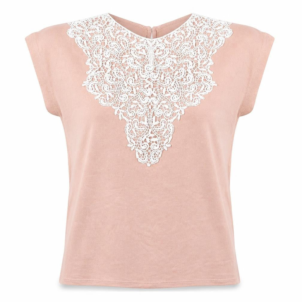 Cotton Brothers Womens Pink  Viscose Basic T-Shirt Size XS Round Neck
