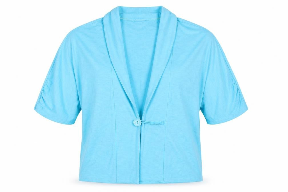 IZ Womens Blue Collared  Cotton Cardigan Jumper Size L