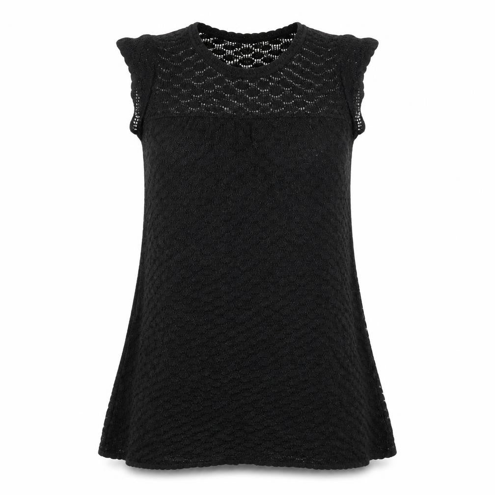 Influence Womens Black Round Neck  Acrylic Vest Jumper Size M