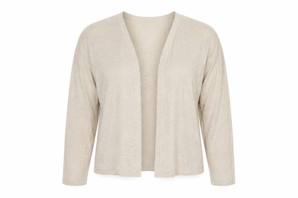 Kenar Womens Beige V-Neck  Acrylic Cardigan Jumper Size M