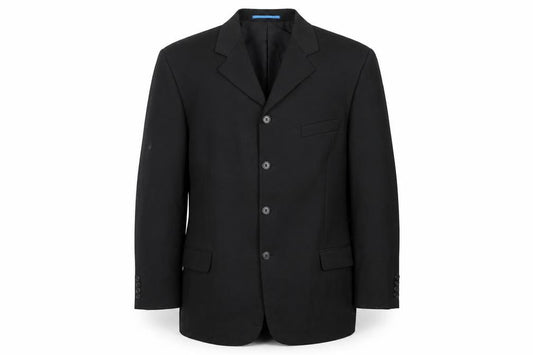 Front view of Wilson men’s black polyester jacket blazer, size L