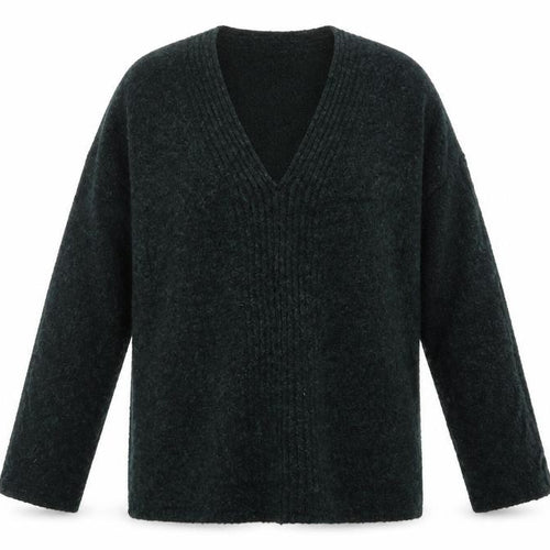 Cashel Womens Green V-Neck  Acrylic Pullover Jumper Size XL