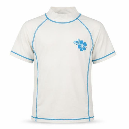 NEXT Girls White  Nylon Basic T-Shirt Size 7-8 Years Mock Neck  - Flower