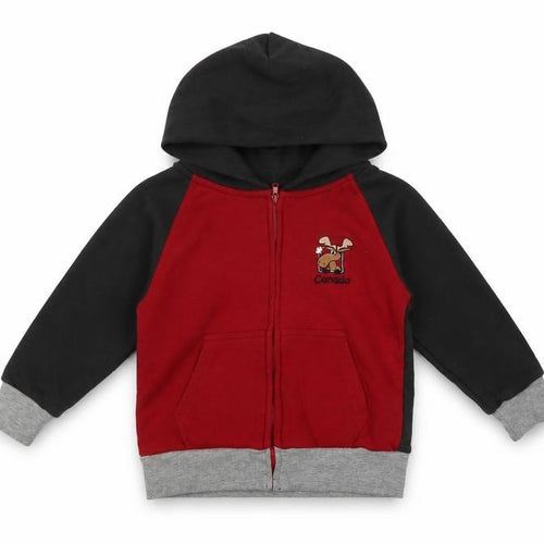 Kids Country Canada Baby Red Colourblock Cotton Full Zip Jumper Size 12-18 Months  Zip - Moose