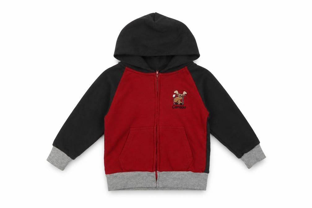Kids Country Canada Baby Red Colourblock Cotton Full Zip Jumper Size 12-18 Months  Zip - Moose