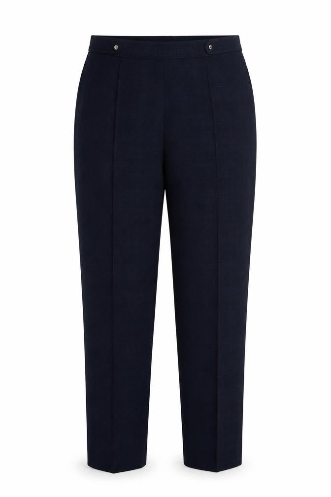 Marks and Spencer Womens Blue Check Polyester Dress Pants Trousers Size 12 L28 in Regular