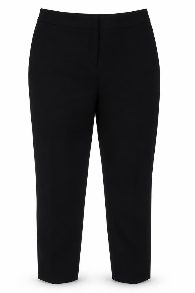 Preworn Womens Black  Polyester Trousers  Size 12 L28 in Regular Hook & Eye