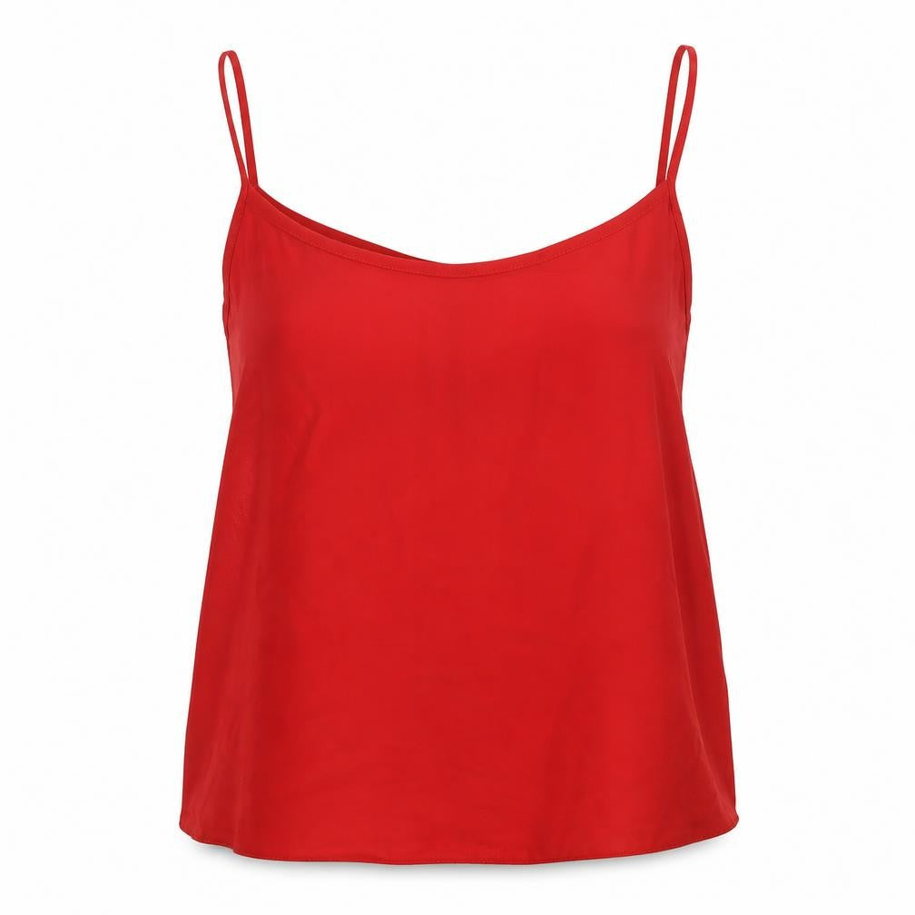 F&F Womens Red  Polyester Camisole Blouse Size 10 Scoop Neck