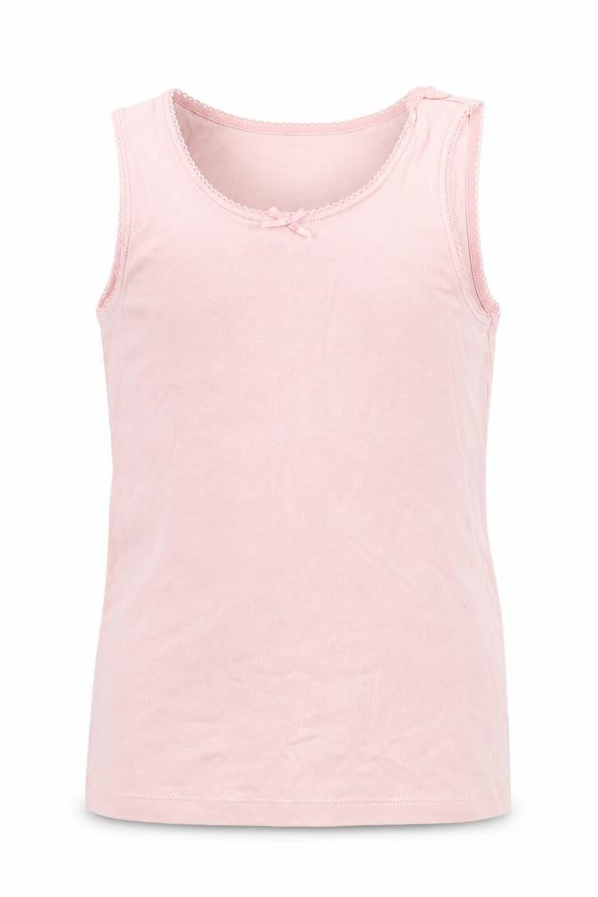Marks and Spencer Girls Pink  Cotton Basic Tank Size 5-6 Years Round Neck Pullover