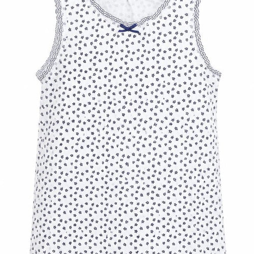 NEXT Girls Multicoloured Floral Cotton Basic Tank Size 5-6 Years Round Neck Pullover