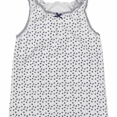 NEXT Girls Multicoloured Floral Cotton Basic Tank Size 5-6 Years Round Neck