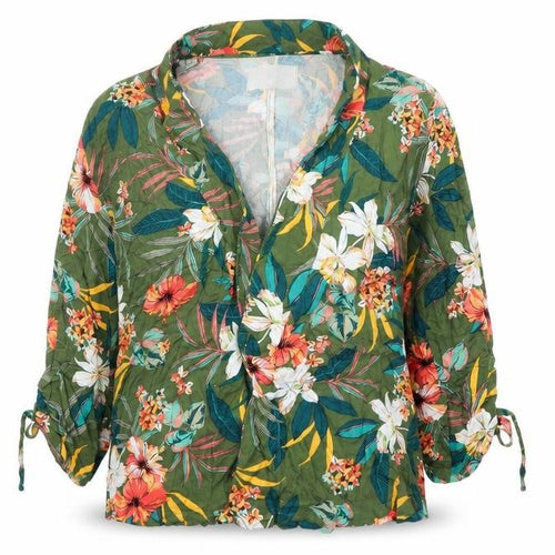 Promod Womens Green Floral Viscose Jacket Blazer Size 14