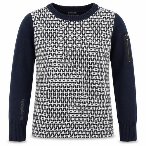 KangaROOS Womens Blue Round Neck Plaid Cotton Pullover Jumper Size 10