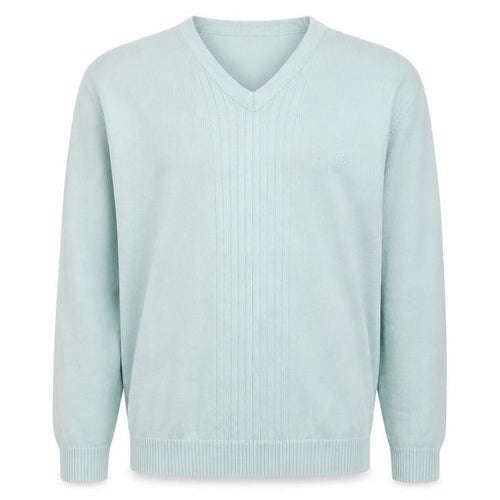 WOODVILLE Mens Blue V-Neck  Cotton Pullover Jumper Size 2XL