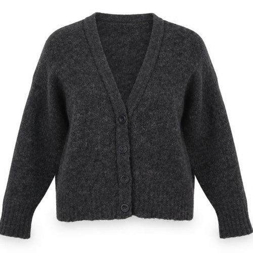 Benett Womens Grey V-Neck   Cardigan Jumper Size S