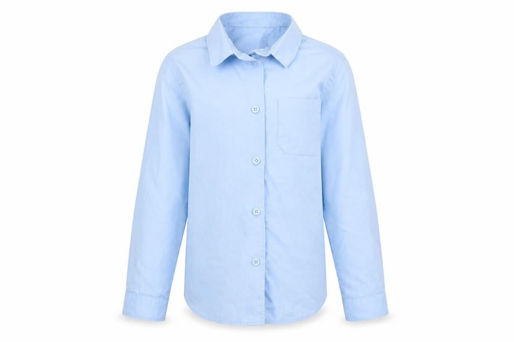 F&F Girls Blue  Cotton Basic Button-Up Size 7-8 Years Collared Button