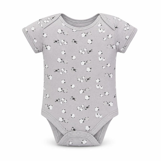 Primark Baby Grey Floral Cotton Romper One-Piece Size 12-18 Months  Snap