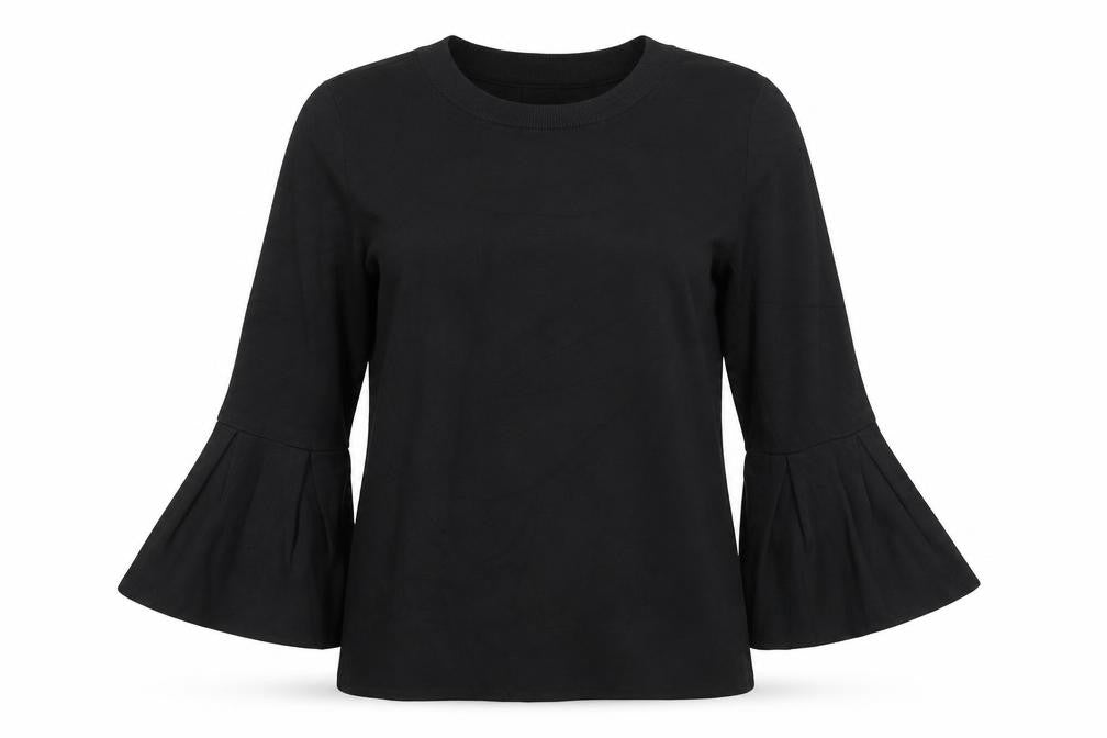 Front view of H&M women’s green crew neck viscose jumper, size M