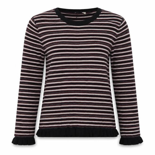 Matalan Womens Blue Crew Neck Striped Cotton Pullover Jumper Size 10