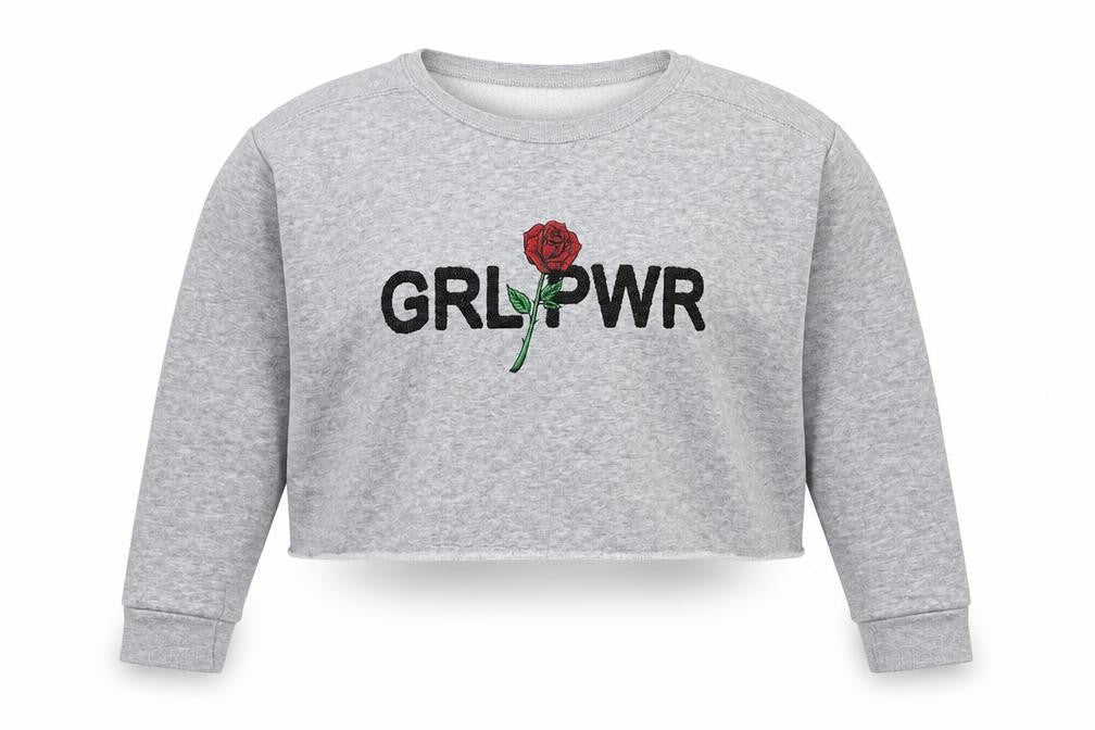 New Look Girls Grey  Cotton Pullover Sweatshirt Size 9 Years  Pullover - Girl Power