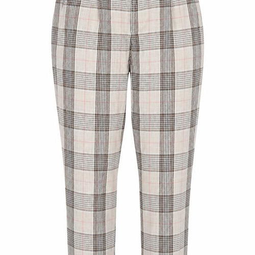 Stradivarius Womens Beige Plaid Cotton Dress Pants Trousers Size XS L25 in Regular