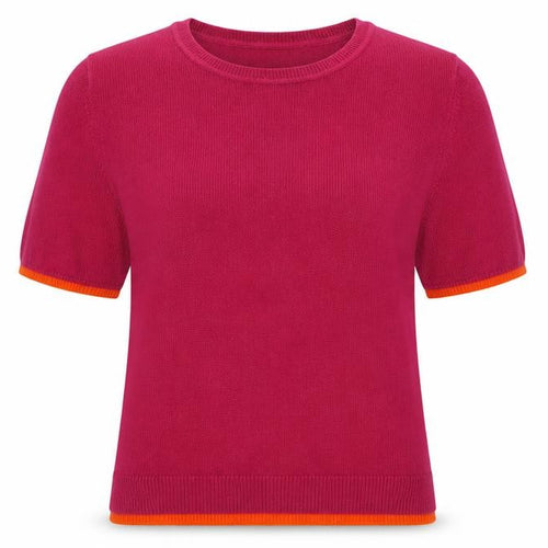 Love Knitwear Womens Pink  Acrylic Jersey T-Shirt Size 10 Crew Neck