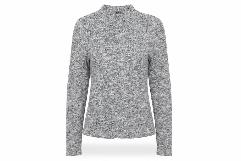Front view of River Island women’s grey polyester pullover sweatshirt, size UK 8