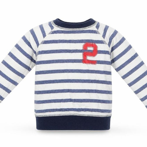 H&M Boys White Striped Cotton Pullover T-Shirt Size 12-18 Months Round Neck Button