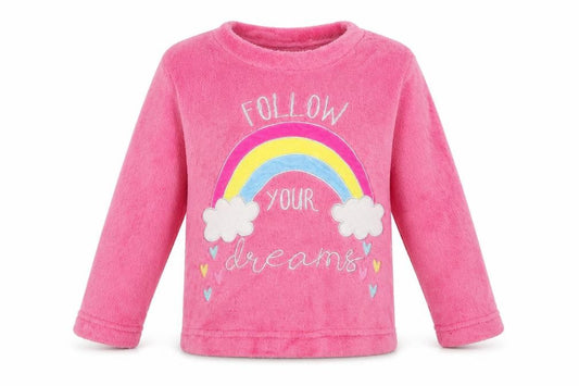 Studio Girls Pink Solid 100% Polyester Top Pyjama Top Size 2-3 Years   - Follow Your Dreams