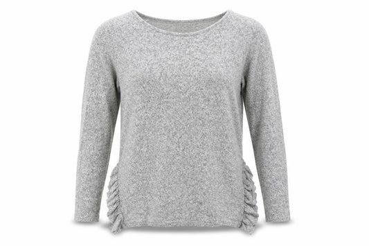 Front view of Next women’s grey viscose basic t-shirt, size UK 6, crew neck