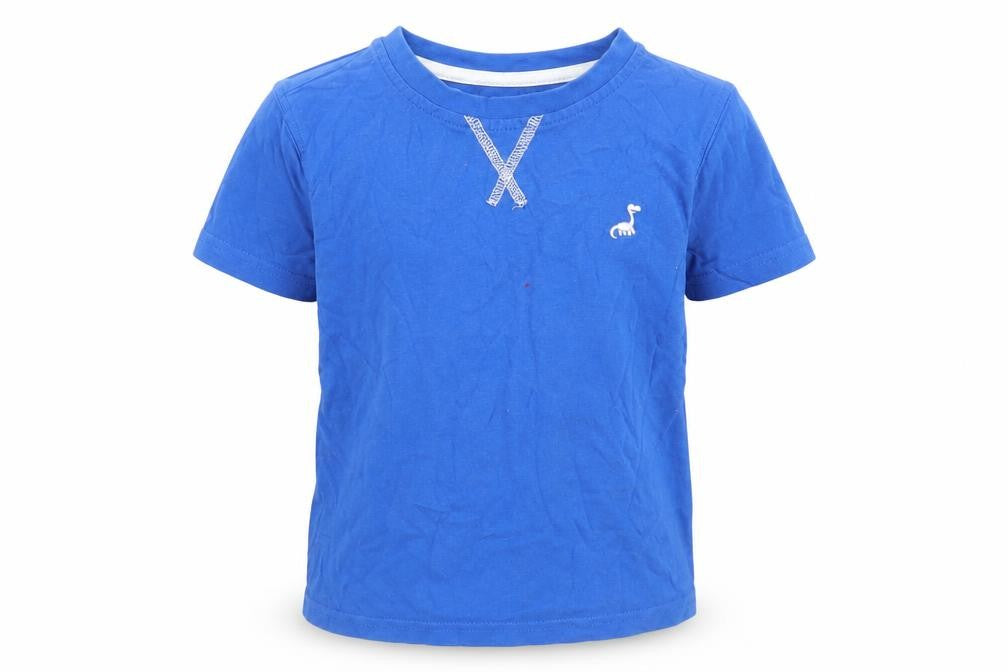 George Boys Blue  Cotton Basic T-Shirt Size 3-4 Years Crew Neck  - Dionosaur
