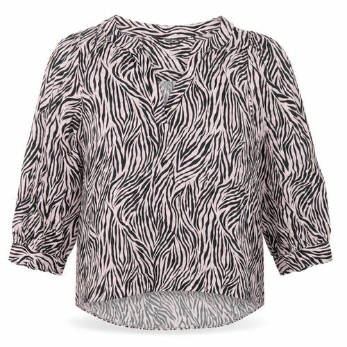 Dorothy Perkins Womens Pink Animal Print Viscose Basic Blouse Size 10 V-Neck - Zebra Print