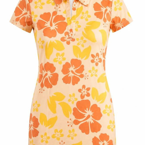 SheIn Womens Beige Floral Polyester Bodycon  Size S  Collared