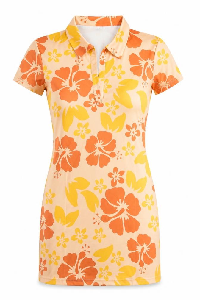SheIn Womens Beige Floral Polyester Bodycon  Size S  Collared