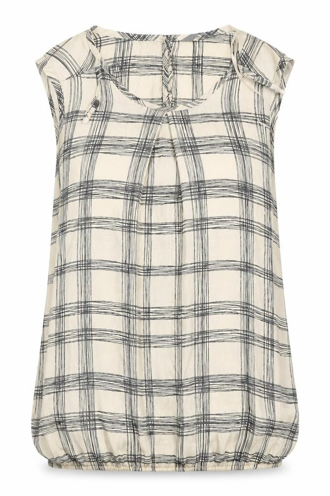 BHS Womens Multicoloured Check Polyester Basic Blouse Size 10 Round Neck