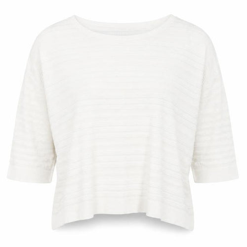 Wallis Womens White Striped Viscose Jersey Blouse Size M Boat Neck