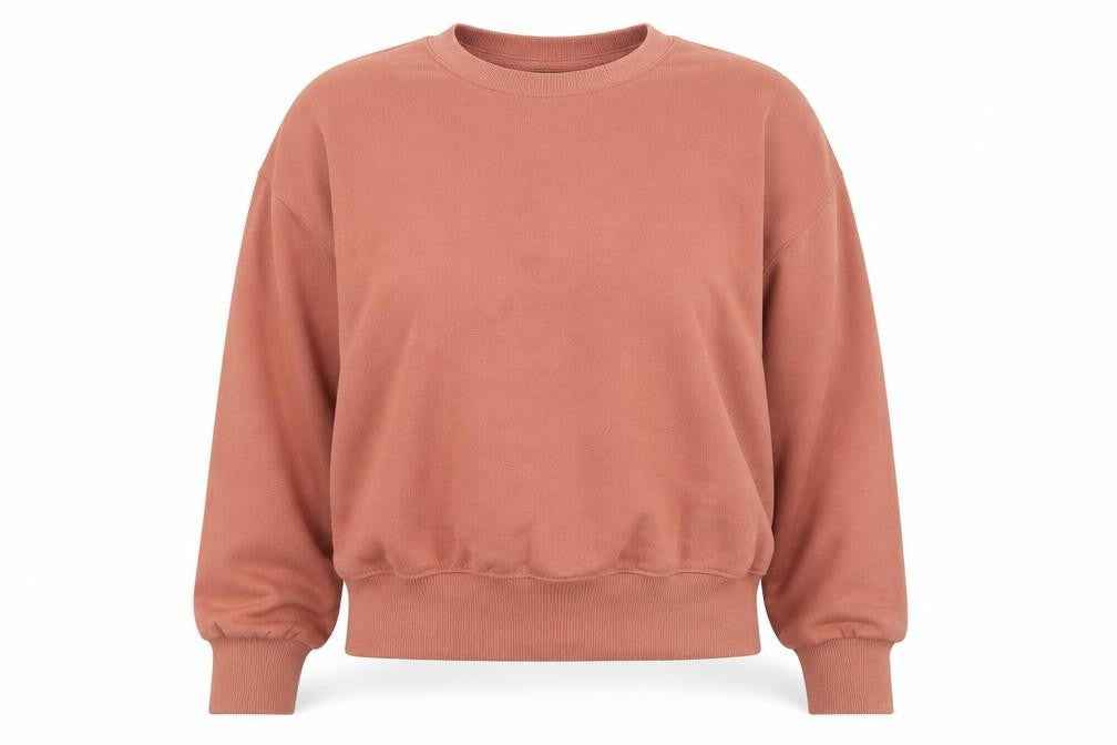 Front view of New Look women’s red polyester pullover sweatshirt, size UK 6, pullover - terracotta