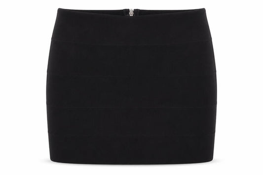 Exhibit Womens Black  Polyester Mini Skirt Size 12  Regular Zip