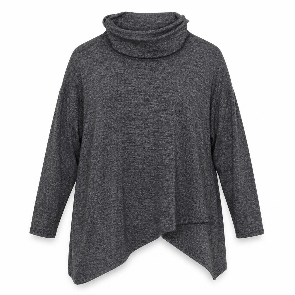 Red London Womens Grey Roll Neck  Viscose Pullover Jumper Size S