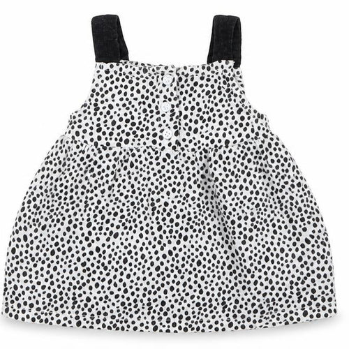 Peacocks Girls White Polka Dot 100% Cotton Pinafore/Dungaree Dress  Size 3-6 Months  High Neck Button