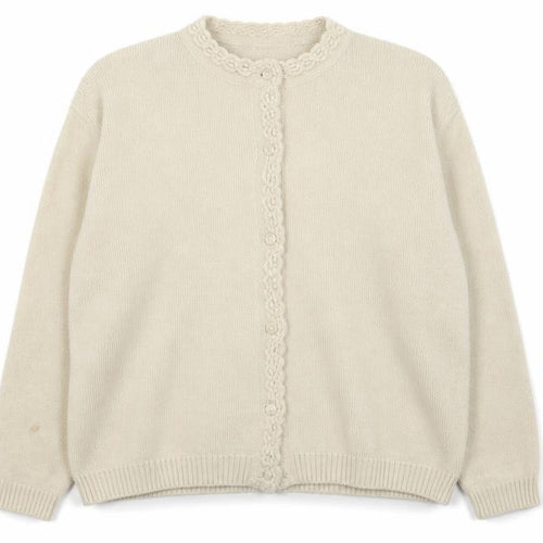 Lio Womens Beige V-Neck  Acrylic Cardigan Jumper Size M