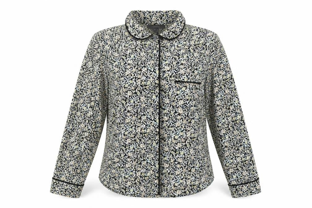 Front view of Atmosphere women’s multicoloured floral polyester top pyjama top, size UK 12