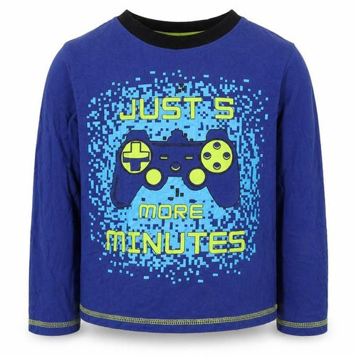 The Essentials Boys Blue  Cotton  Pyjama Top Size 6-7 Years   - Gamer