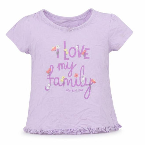 George Baby Purple  Cotton Basic T-Shirt Size 12-18 Months Crew Neck  - Love My Family